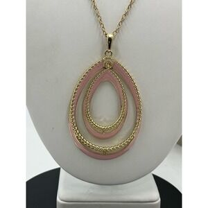 Monet Vintage Collection‎ Limited Edition Gold Pink Enamel Necklace
